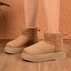 Fashion Warm Plush Brown Non Slip Snow Boots with Platform Women 2025 Winter Soft Thick Bottom Ankle Boots Fluffy Fur Woman's Shoes