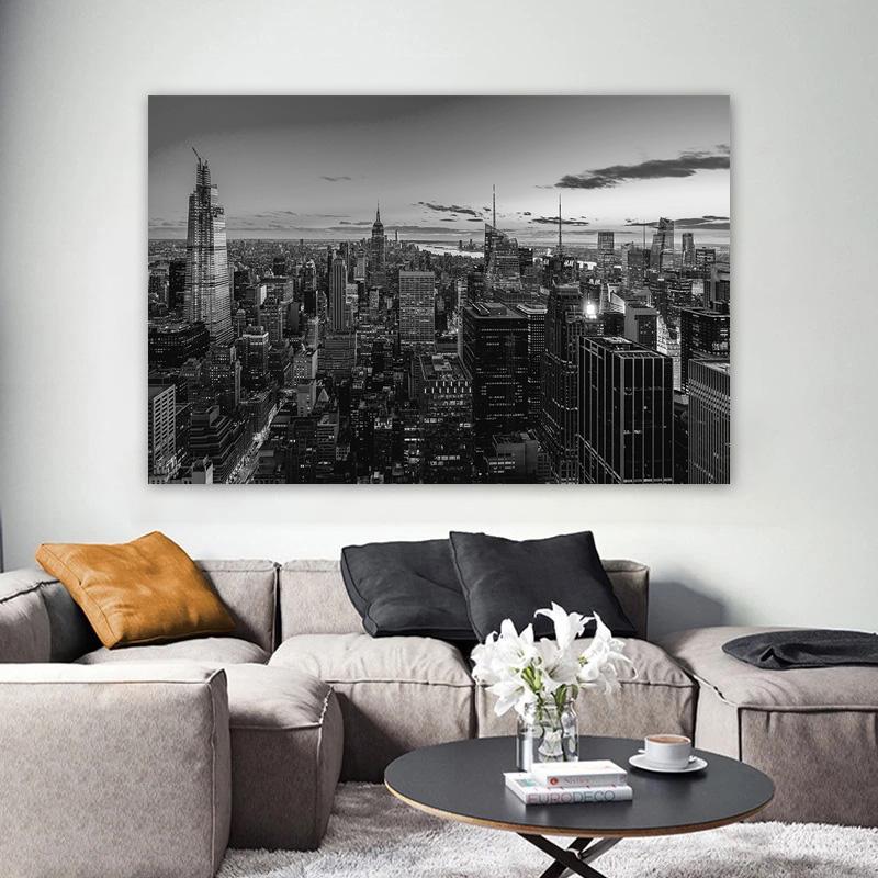 New York City Manhattan Posters Night Views Decorative Painting Wall Art Pictures Living Room Building Canvas Prints Home Decor