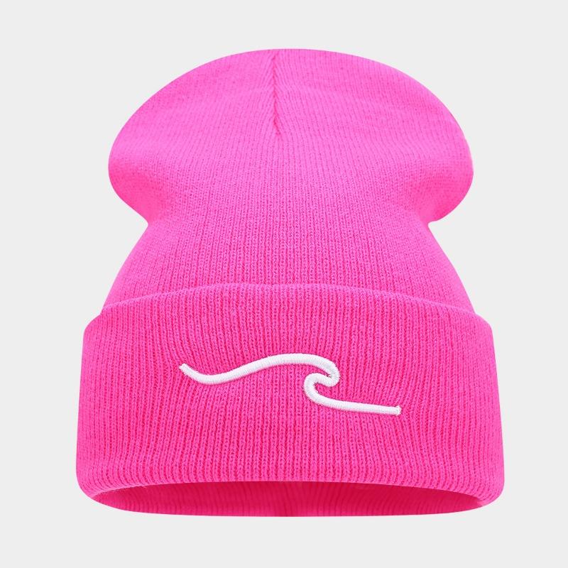 

Трехмерная вышивка волнами вязаная шапка женская модная универсальная теплая шерстяная шапка осень-зима уличная холодная шапка One size