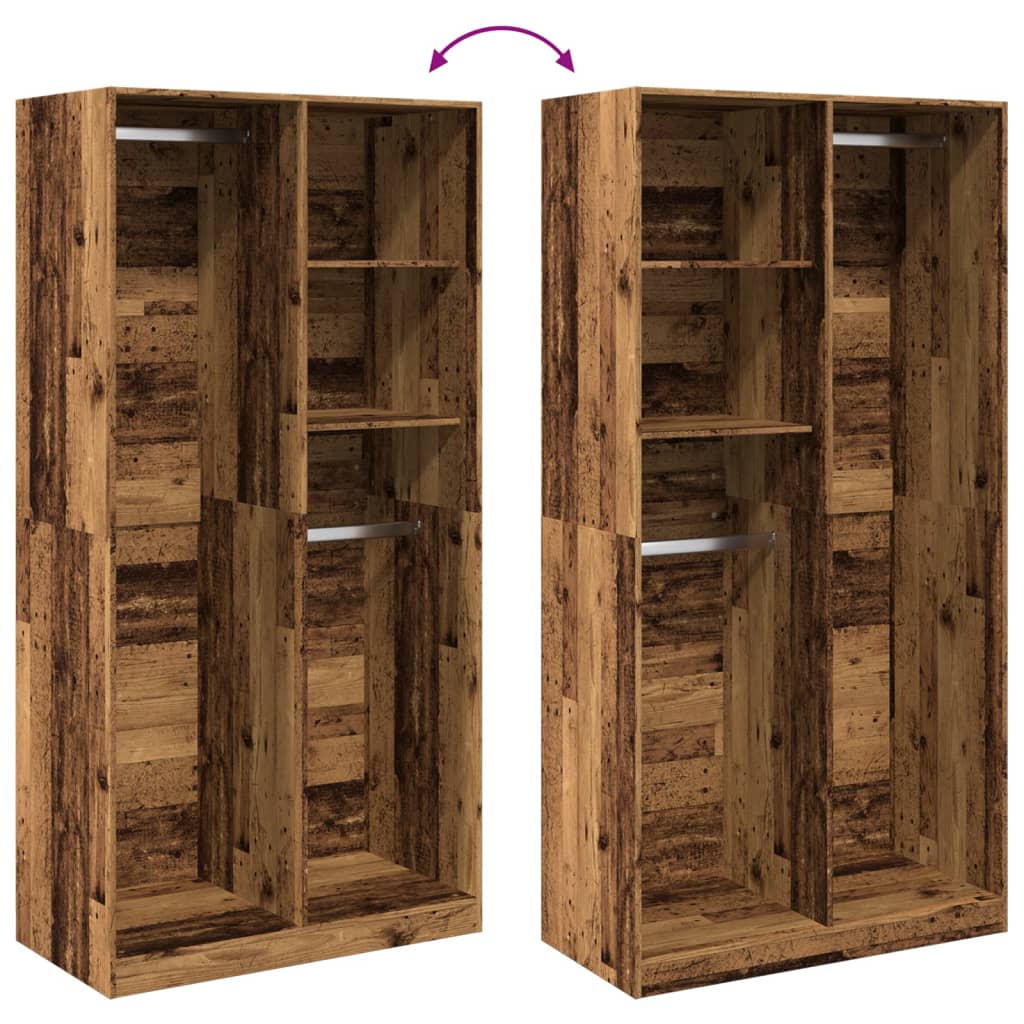 Wardrobe with Vintage Wood Look 100 x 50 x 200 cm Engineered Wood