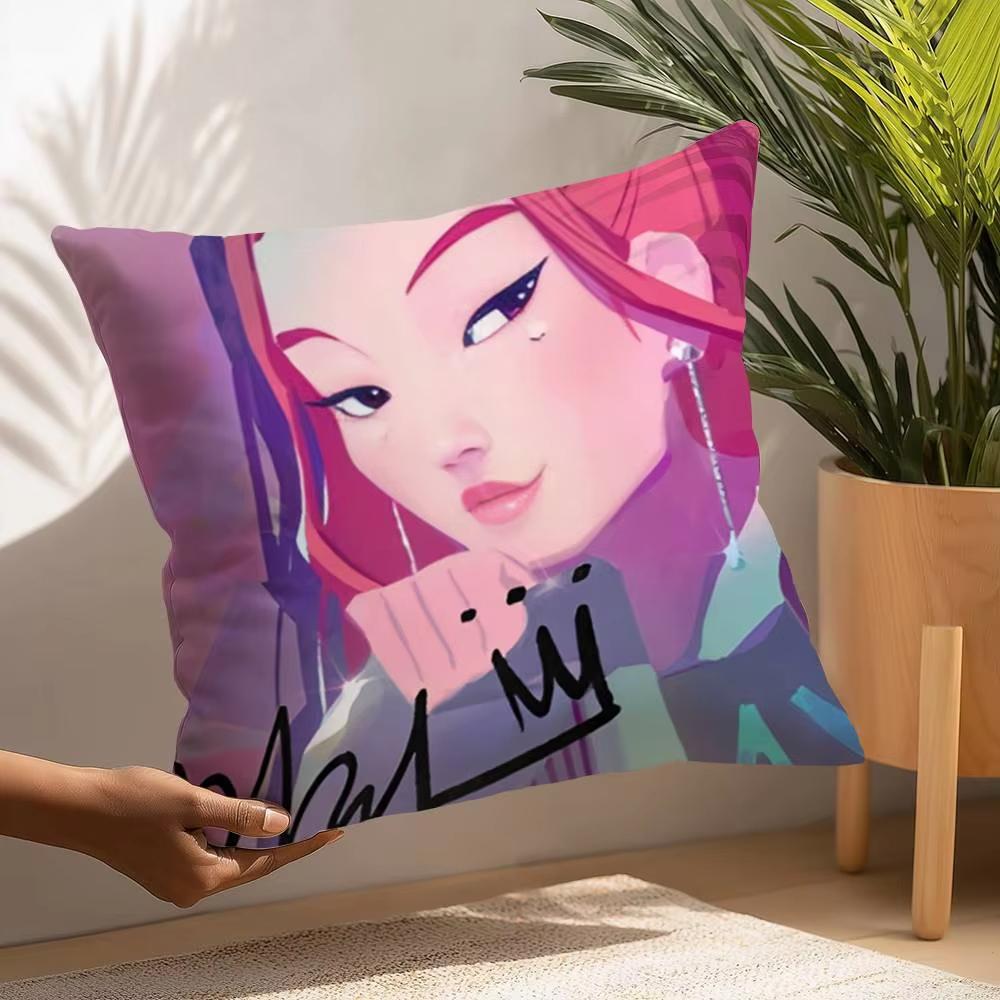 K-kpop D-Demon H-Hunters Pillow Covers Cushion Cover Cartoon Double-sided Print Square Pillow Living Room Decoration Pillowcase