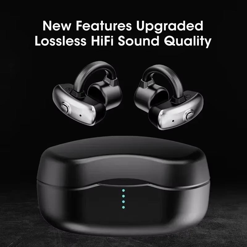 Bluetooth 5.3 TWS Knochenschall Open-Ear Clip Kabellose Ohrhörer für Sicherheit Sport Laufen Kopfhörer
