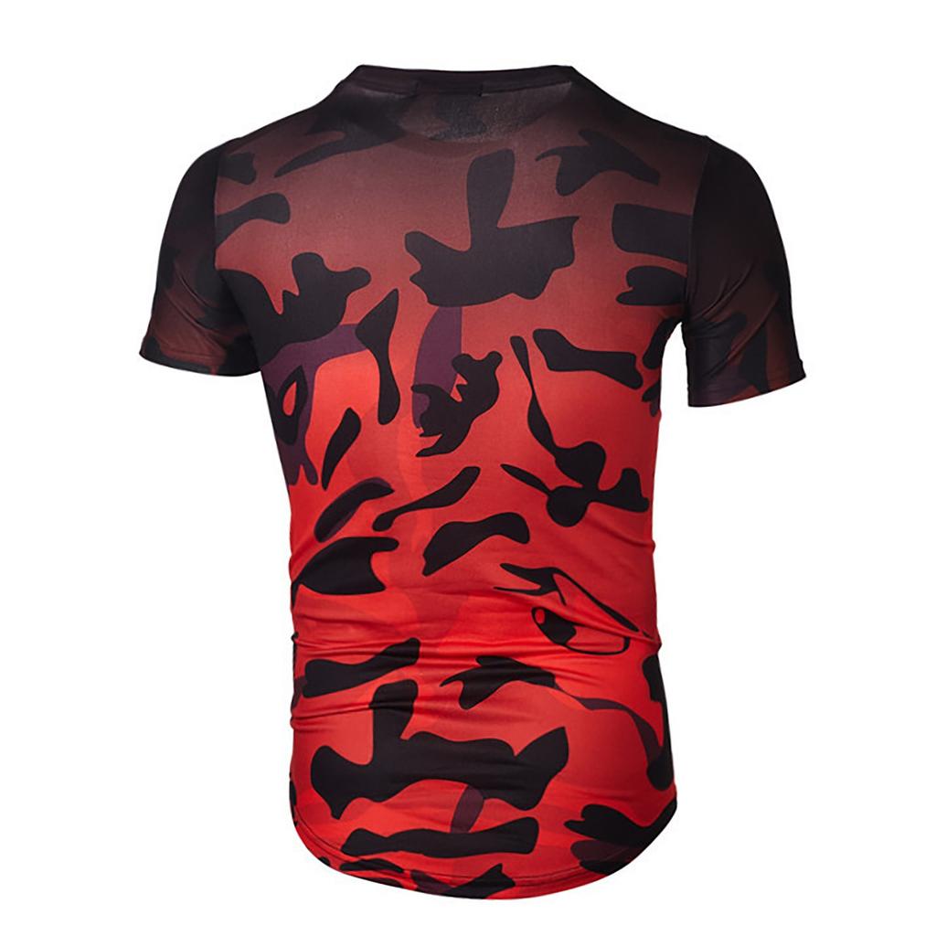Men's Fashionable Casual Camouflage Gradient Short-sleeved Top