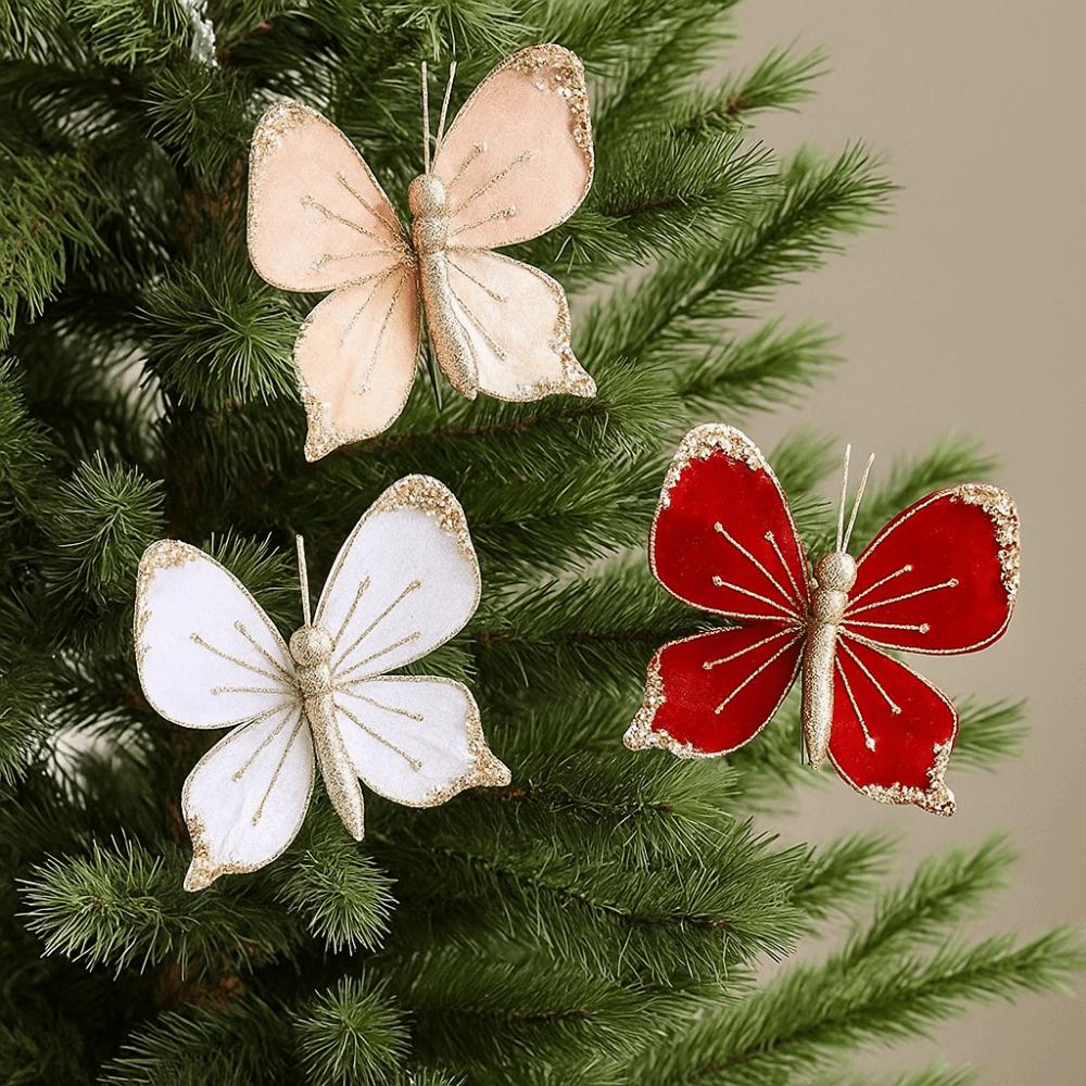 with Clip Christmas Butterfly Pendant Sparkling Holiday Decor  Home Decorations