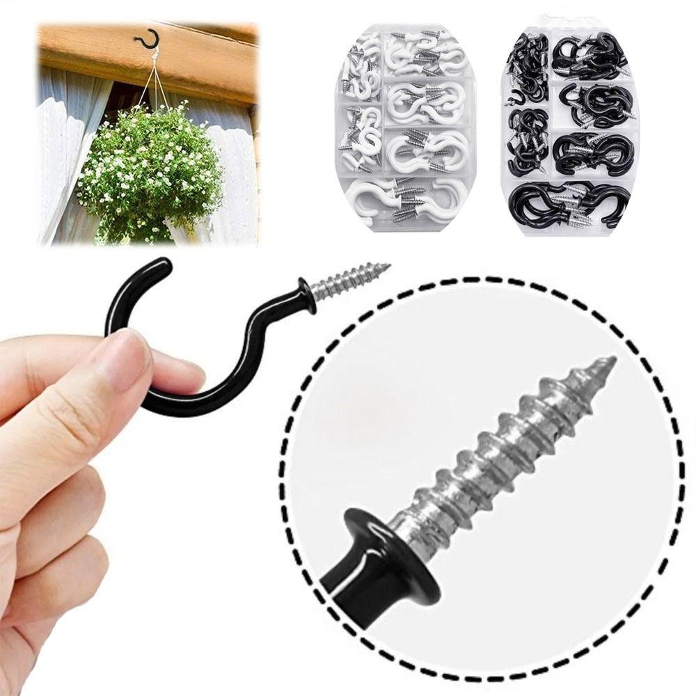 70pcs Anti-Rust Open Type Screw Eye Ring Hook Premium Metal Hardware Set Combination Kit  Kitchen