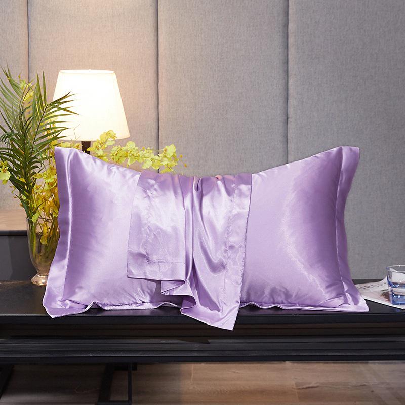 Double-Sided Mulberry Silk Pillowcase - Ice Silk, Wide Edge, Solid Color, and Beautiful Design.