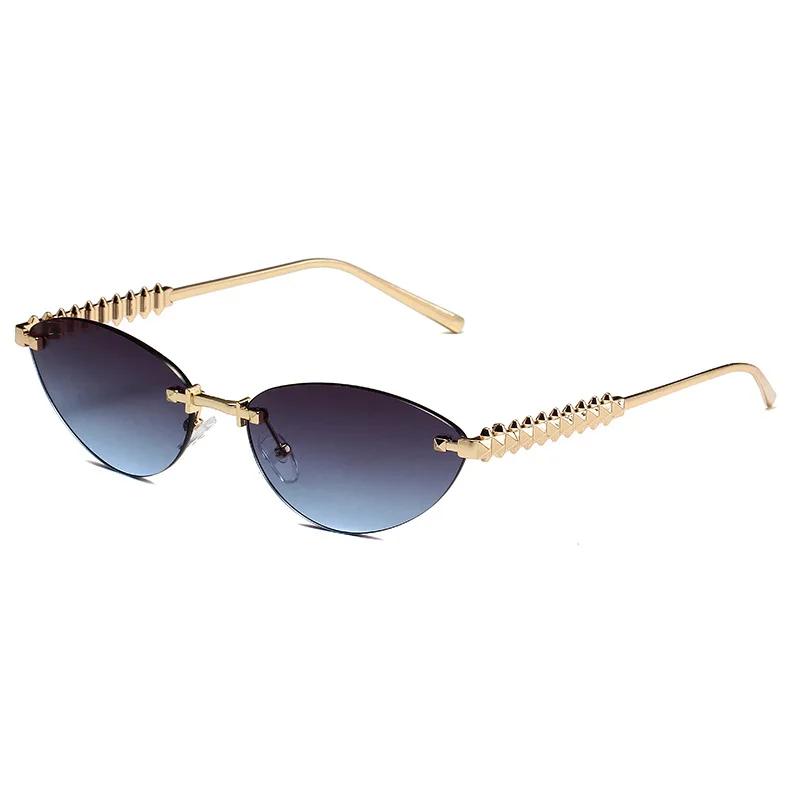 New Fashionable Metal Rivet Leg Sunglasses for Women and Men UV400 Ultraviolet-proof Outdoor Street Photography Glasses