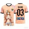 Summer One Piece Luffy Pattern T-shirt Japanese Anime Style Football Jersey  Sports T-shirt for Men Family Matching