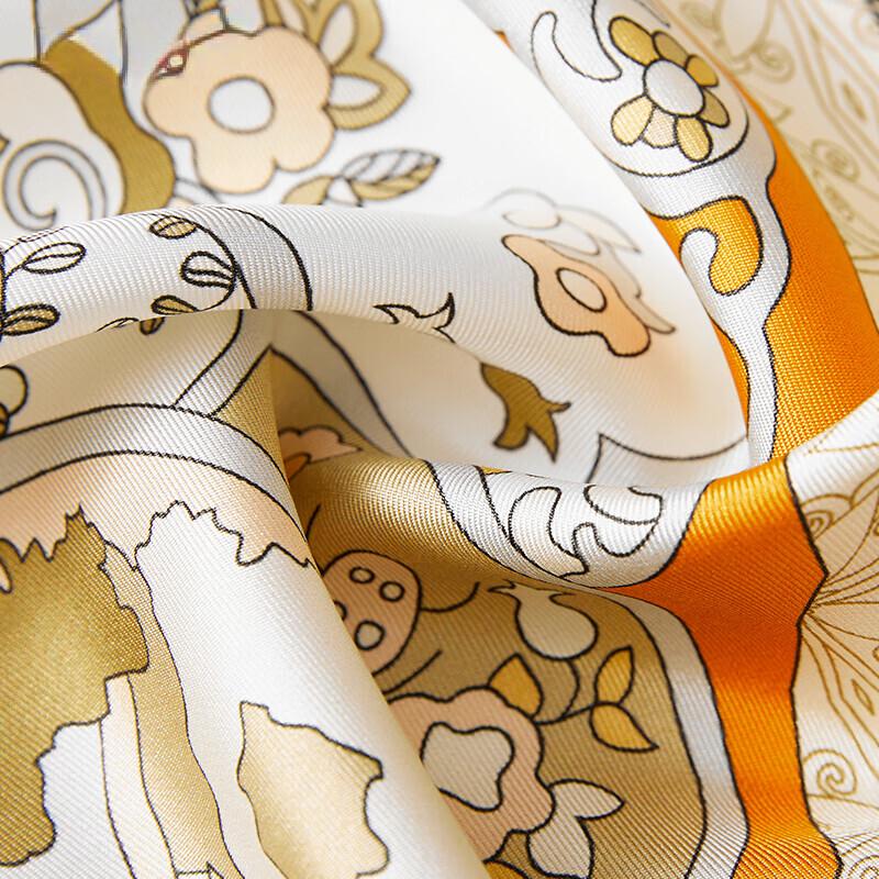 Wanshili 88cm Mulberry Silk Square Scarf