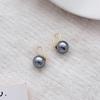Elegant Retro Gray Pearl Earrings with Light Luxury Feel for Women