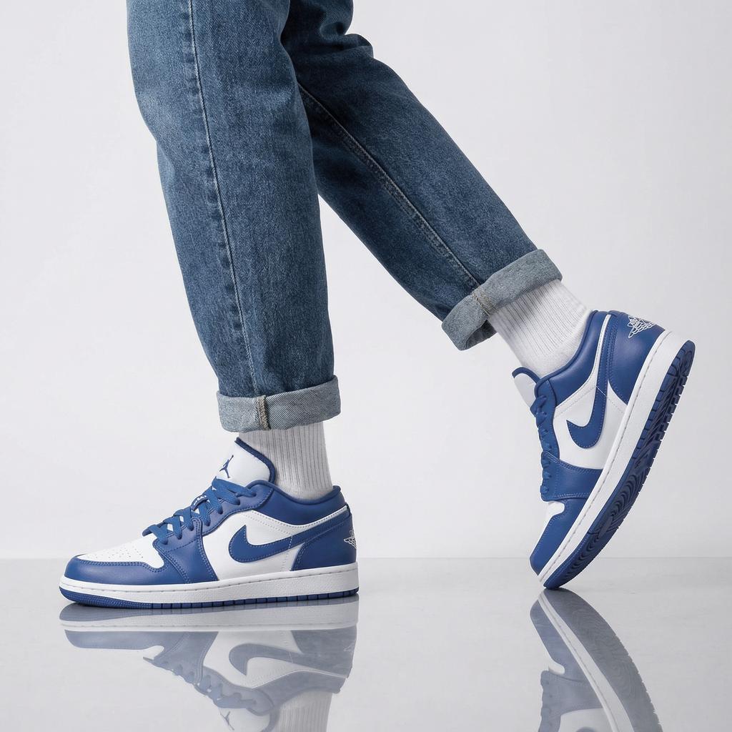 Air JORDAN 1 Low SE - Men's Shoes Sneakers White-Blue FN5214-141 ORIGINAL