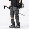 JAYSCE Unisex Cotton Convertible Cargo Pants Multi-Pocket Outdoor Hiking Trousers Detachable Shorts Elastic Waist