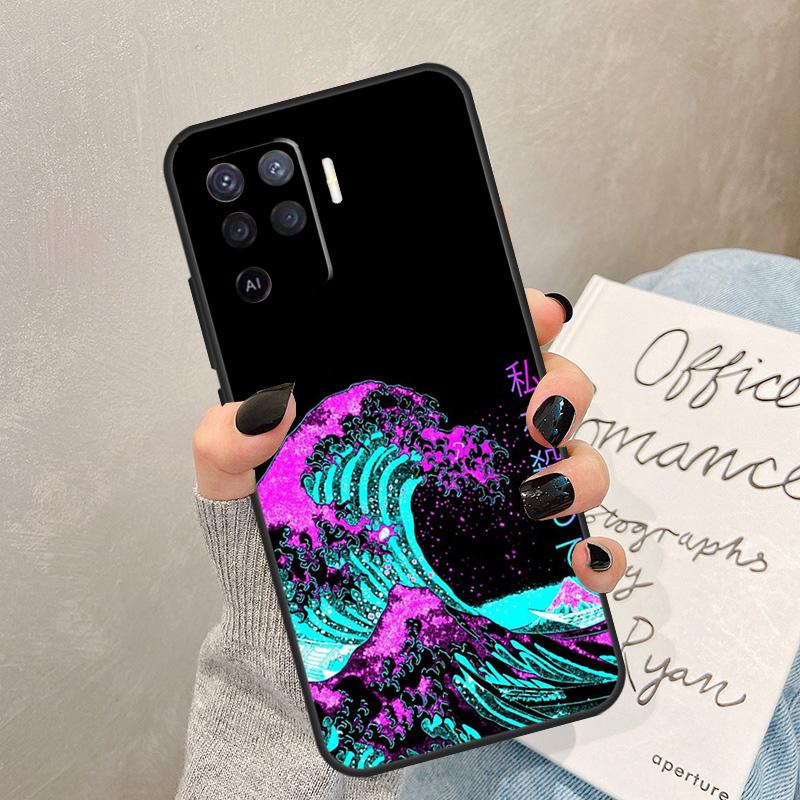 Great Kanagawa Wave Case For Oppo A54 A74 A94 A17 A57 A77 A76 A16 A96 A18 A60 A80 A40 A38 A58 A78 A98 A15 A5 Pro