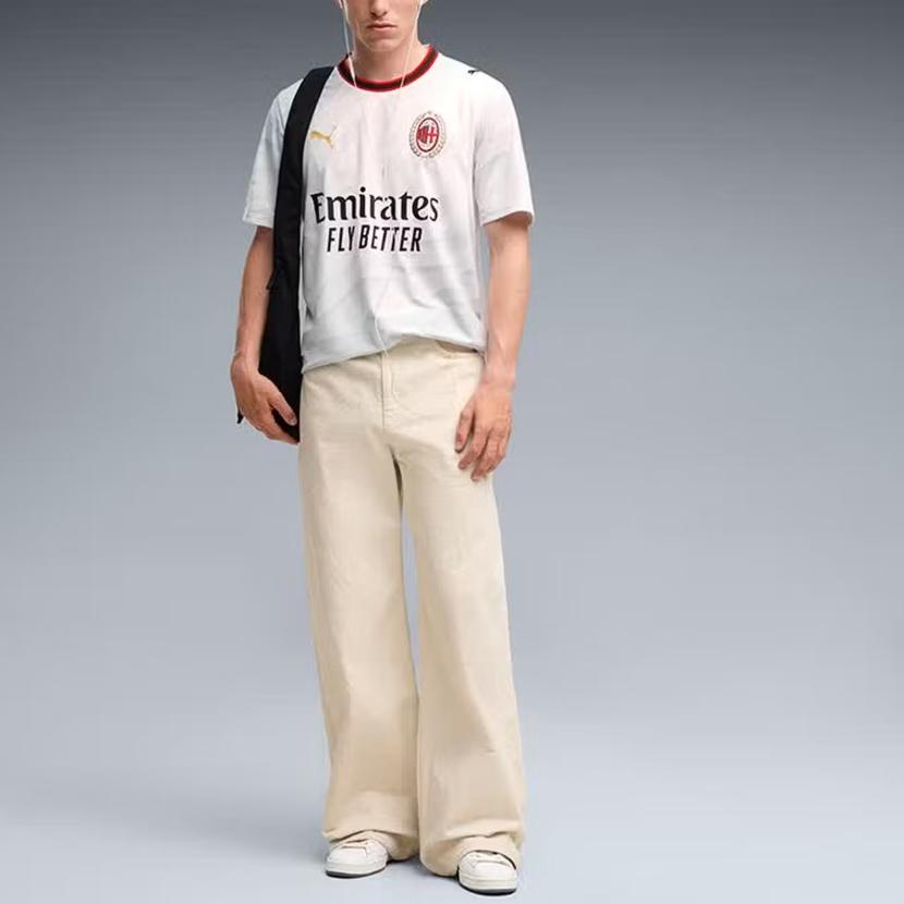 Puma AC Milan Away Fan Short Sleeve Crew Neck Moisture Wicking Football Shirt Men Tops 784130-02