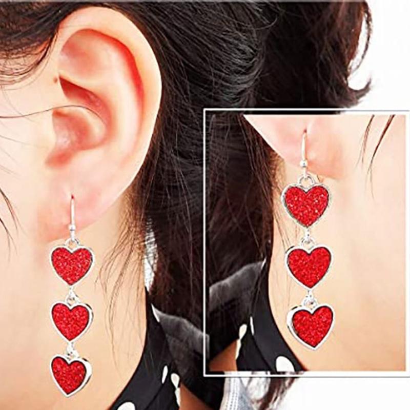 Temperament Pendant Earring Sweet Cool  Love Heart Charm Earrings Y2K Style Small Hoop Earrings Fashion Jewelry