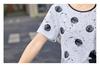 Summer Chinese Style Two-Piece Set: Short Sleeve Top & Wide Leg Pants for Middle-Aged Women