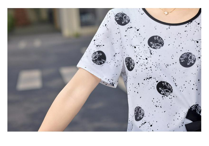 Summer Chinese Style Two-Piece Set: Short Sleeve Top & Wide Leg Pants for Middle-Aged Women