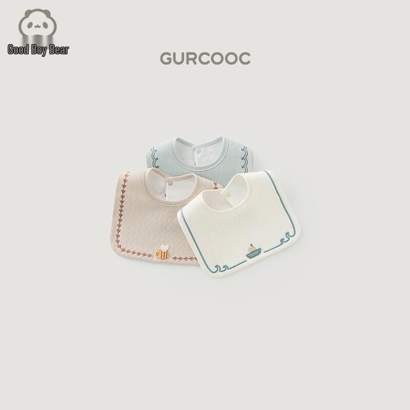 Guaiqi Bear Newborn Waterproof Cotton Bib 25*18CM
