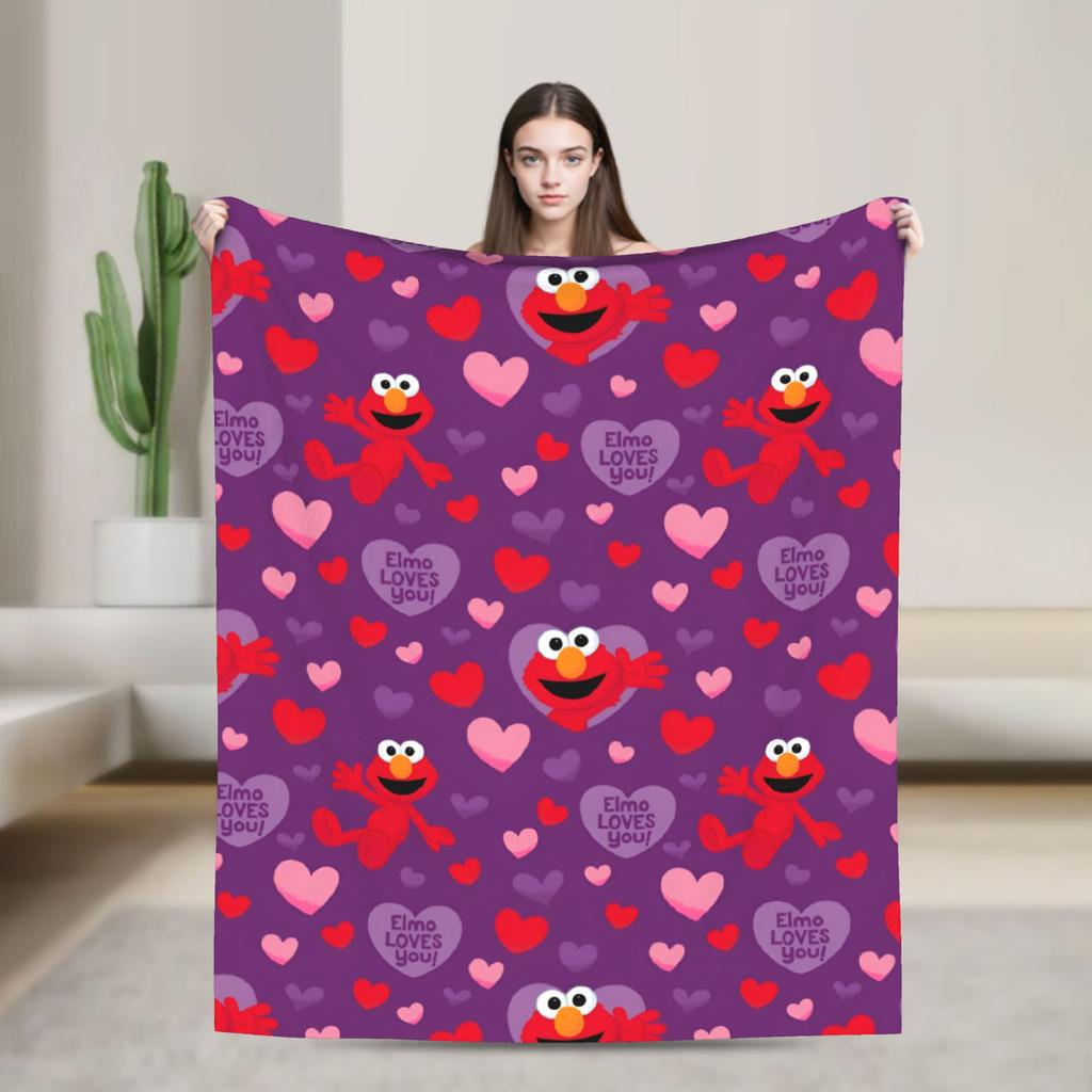 Oscar the Grouch Big Face Blanket S-Sesames Streets Warm Soft Plush Bedding Throws For Couch Chair Sofa Bed Bedspread Bed Cover