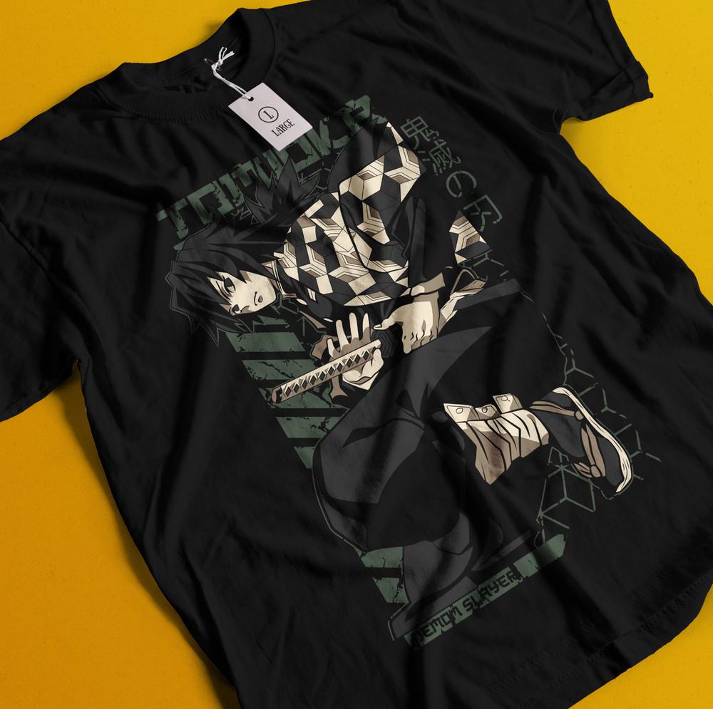 

Demon Slayer Shirt Tomioka Giyu Tshirt Tanjiro T-Shirt Muzan Doma Kokushibo Tee S