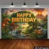 2D plane dinosaur-themed birthday party banner background made of high-quality polyester material.
