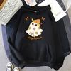Not Too Spooky Very Demure Hoodies Cartoon Halloween Print Sweatshirt Ghost Print Top Men Women Clothes Long Sleeved Top
