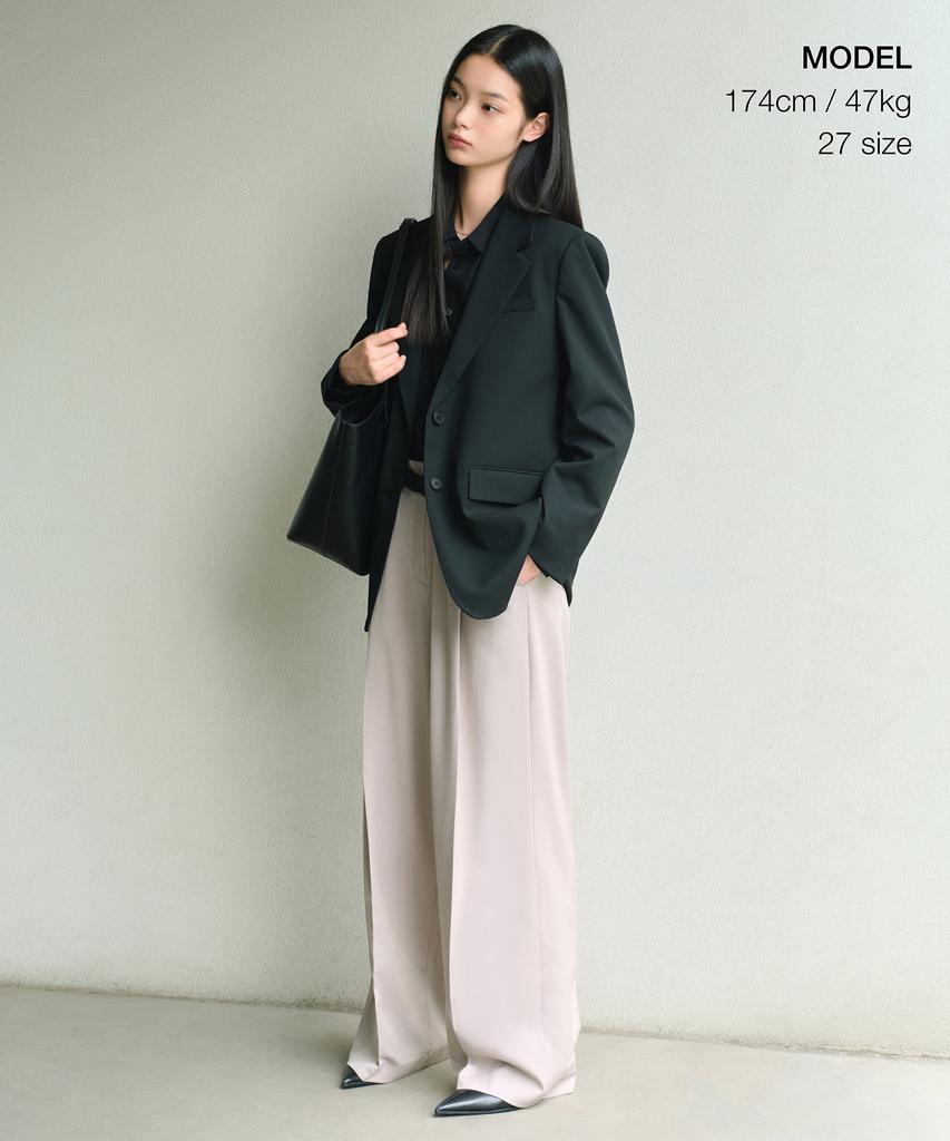 MUSINSA STANDARD WOMAN Women'S Low Waist Deep Tuck Extra Wide Hidden Banding Slacks [Light Beige]