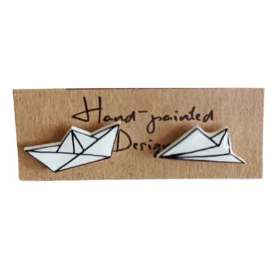 [R7904] - Origami 'Nursery Nursery Rhymes' Earrings - 12 Mm