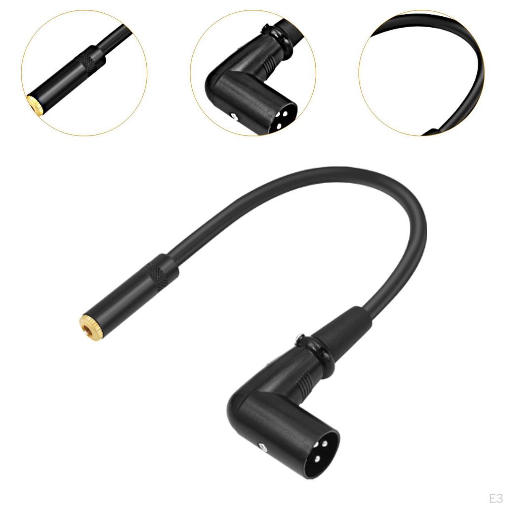 90 Degree Angle XLR to 3.5mm Cable 1/8 inch Mini Jack 1 Feet (30cm)