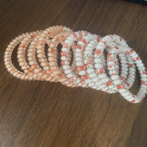 10 buc/set Elastice de păr tip arc de sârmă de telefon pentru femei, culori solide, elastice de păr pentru fete, elastic de păr tip scrunchie telefon