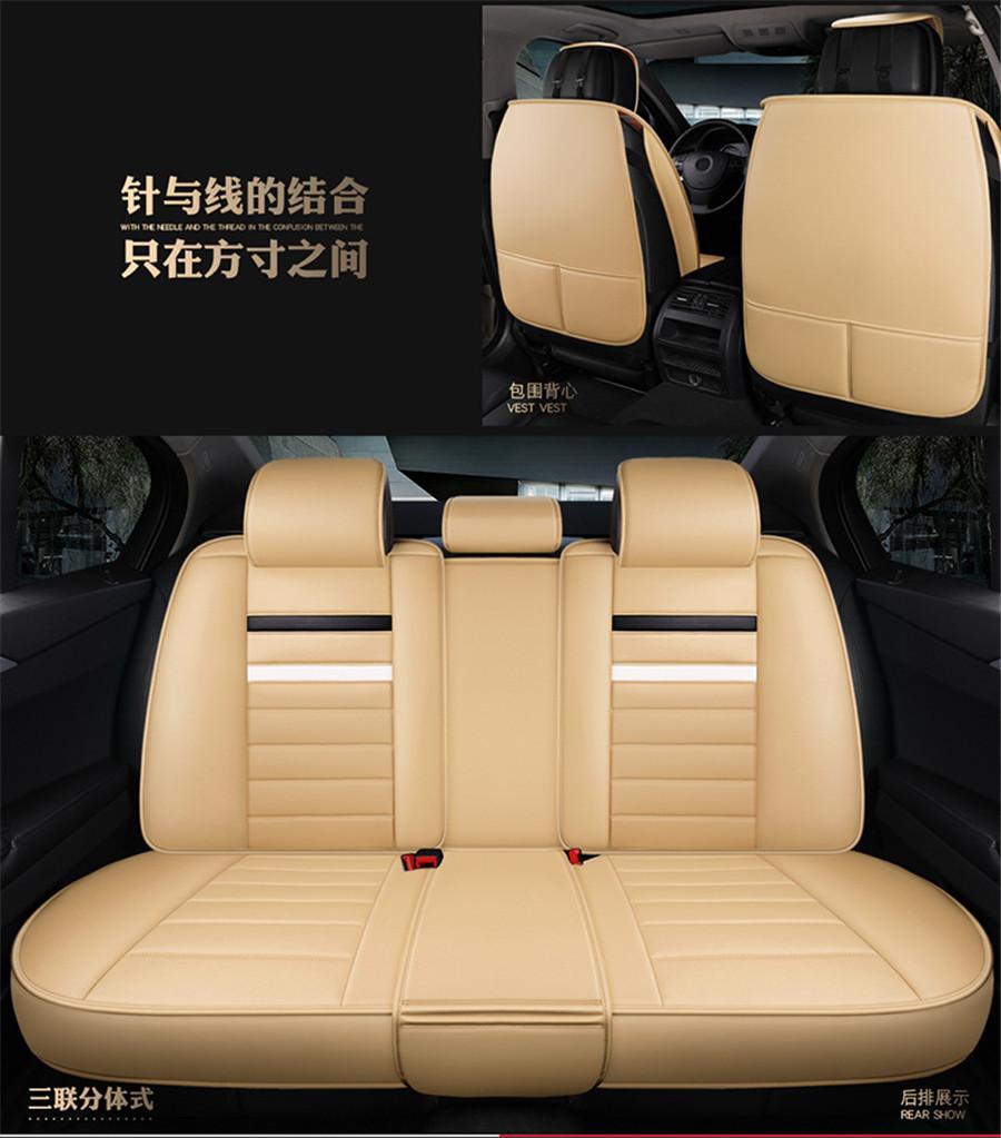Set di Coprisedili per Auto in Ecopelle PU alla Moda Vestibilità Universale Accessori Interni Traspiranti Copertura Decorativa Protettiva per Sedile Car-Styling