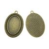 Antique Flower Frame Oval Bezel Charms For DIY Projects Glass Blank Tray Base