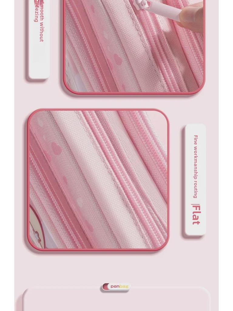 Süßes mehrschichtiges Federmäppchen für Mädchen: Hochwertiger Schreibwaren-Organizer mit großer Kapazität für Kinder