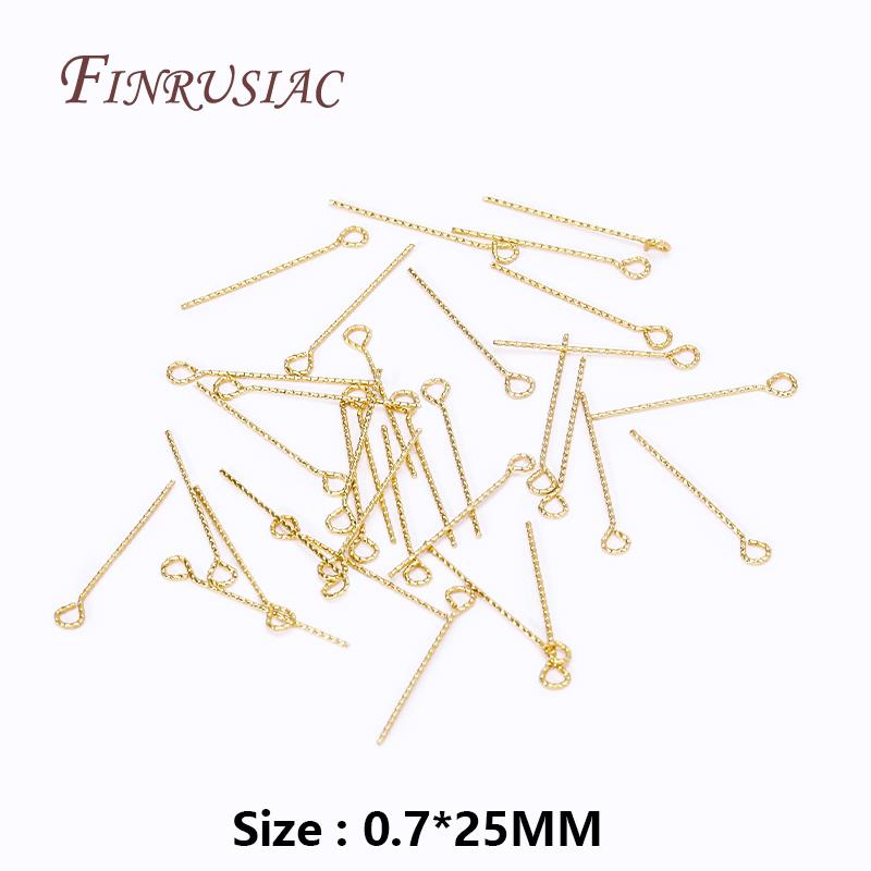 50Pcs/Lot 18K Gold Plated Pins For Jewelry,Brass Eye Pins For Earring Making DIY Beading Accessories