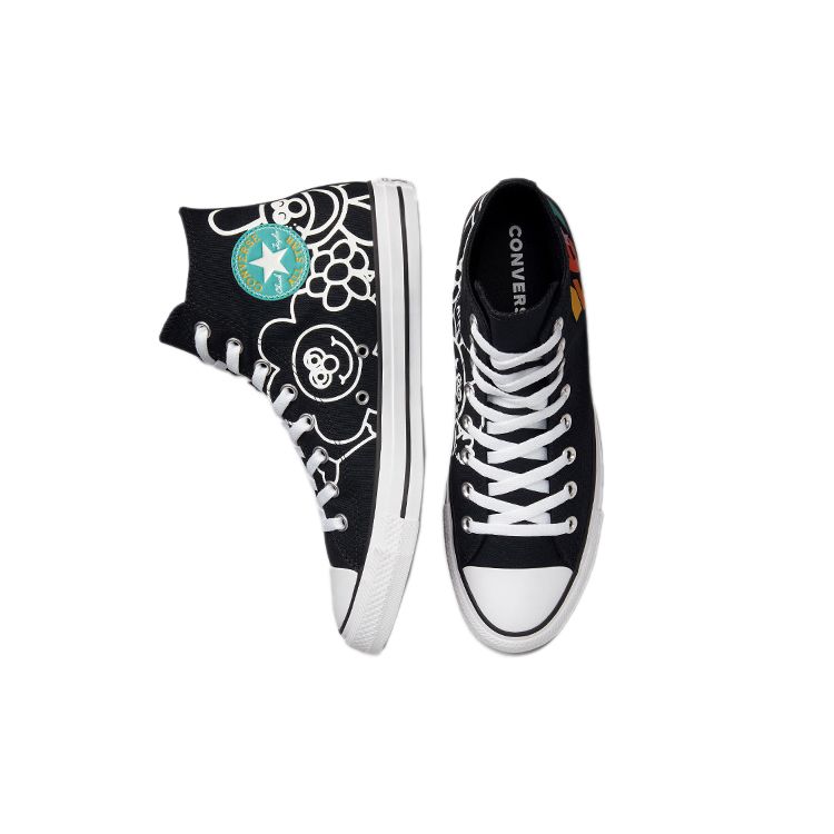 Converse Chuck Taylor All Star High Happy Faces Unisex Sneakers Black White Light-Dew 172864C