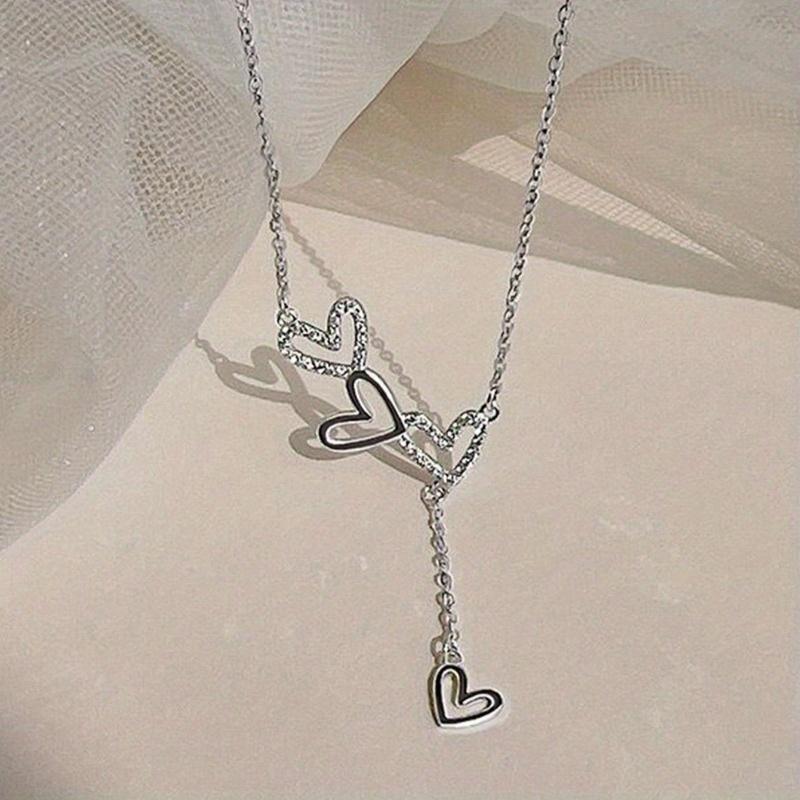 Fashion Simple Design Hollow Heart Pendant Necklace, Women s Personalized Trend Daily Hundred with Accessories Gifts