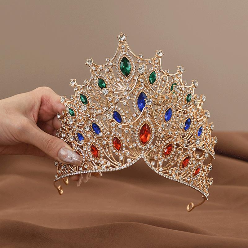 Hair Dress Jewelry Vintage Headwear Baroque Princess Queen Elegant Rhinestone For Wedding Tiara Crown Hair Accessories
