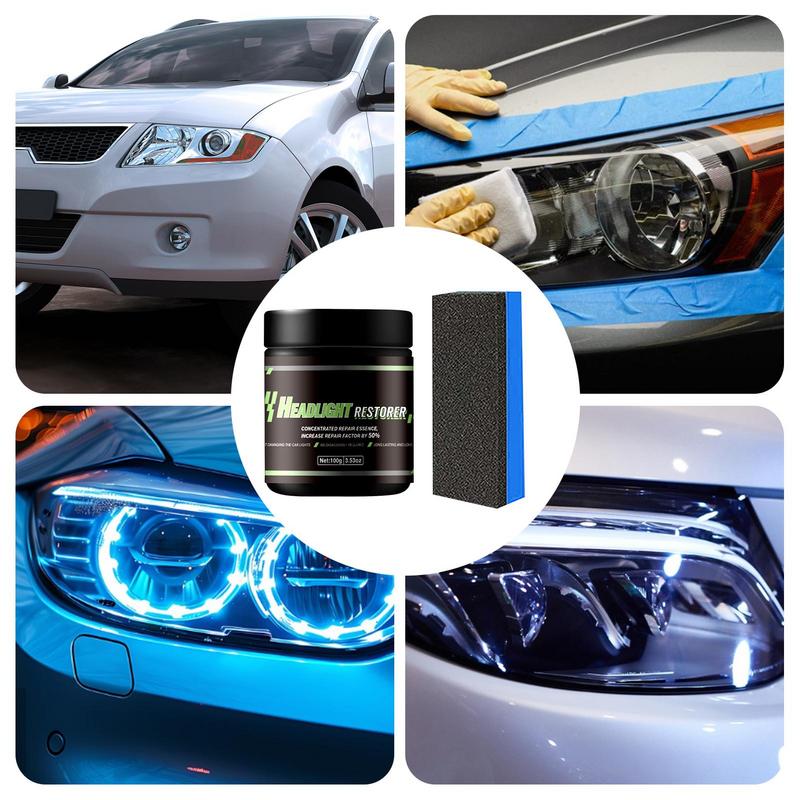 Headlight Restoration Headlight Restorer Car Headlight Restoration With Sponge Headlight Restoration Kit Head Light Lens