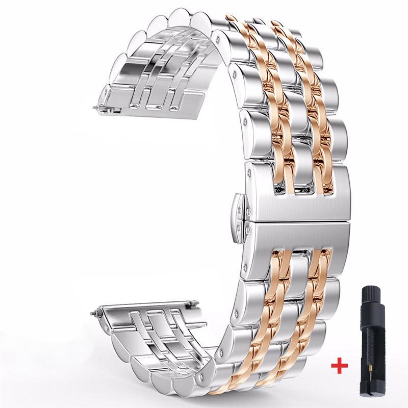 22mm 20mm Band for Samsung Galaxy Watch 3 41 45mm 46mm 42mm Gear S3 Steel Strap Active2 40 44mm Metal Loop for Amazfit BIP 2 GTR