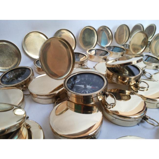 Antique Vintage Brass Nautical Pocket Compass 45mm Lot Of 100 Pcs Marine