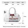 PU Leather Lolita Crossbody Bag Dot Pattern Sweet Bow Single Shoulder Tote Ruffle Design Pillow Shape Sweet Bow Bag for Women