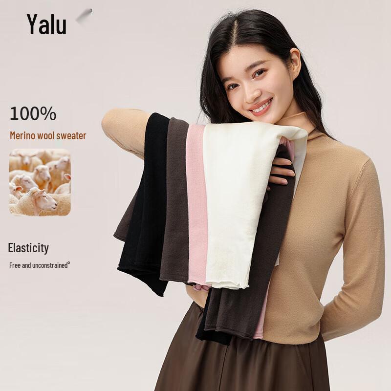 

Yalu Women s 100% Pure Wool High-Neck Sweater M