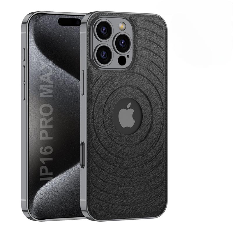 For IPhone 16 Electroplated Magnetic Phone Case for IPhone 16 Plus 16 Pro Max Leather Shockproof Protective Cover
