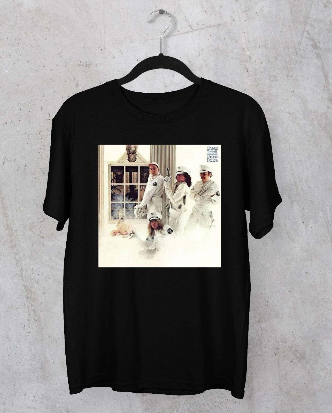 Cheap Trick Dream Police Album black 100% Cotton T-shirt Mens Tees Top Unisex All sizes 2F59 S