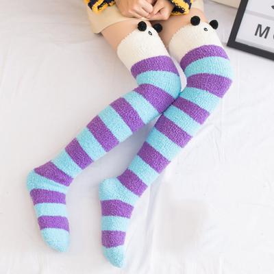 Kids Girls Baby Knitted Over Knee Socks Striped Thigh High Winter Warm Stockings