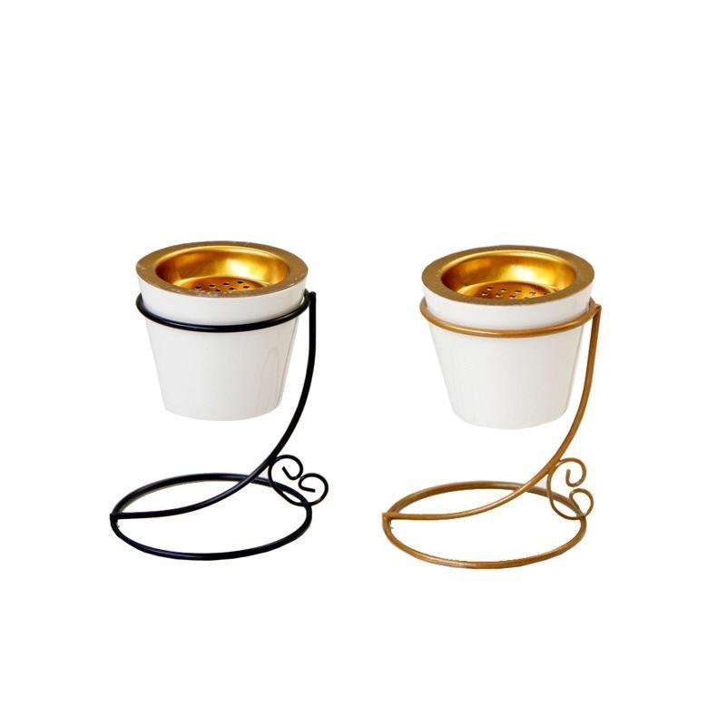 Keramik-Räuchergefäß, modernes goldenes Räuchergefäß