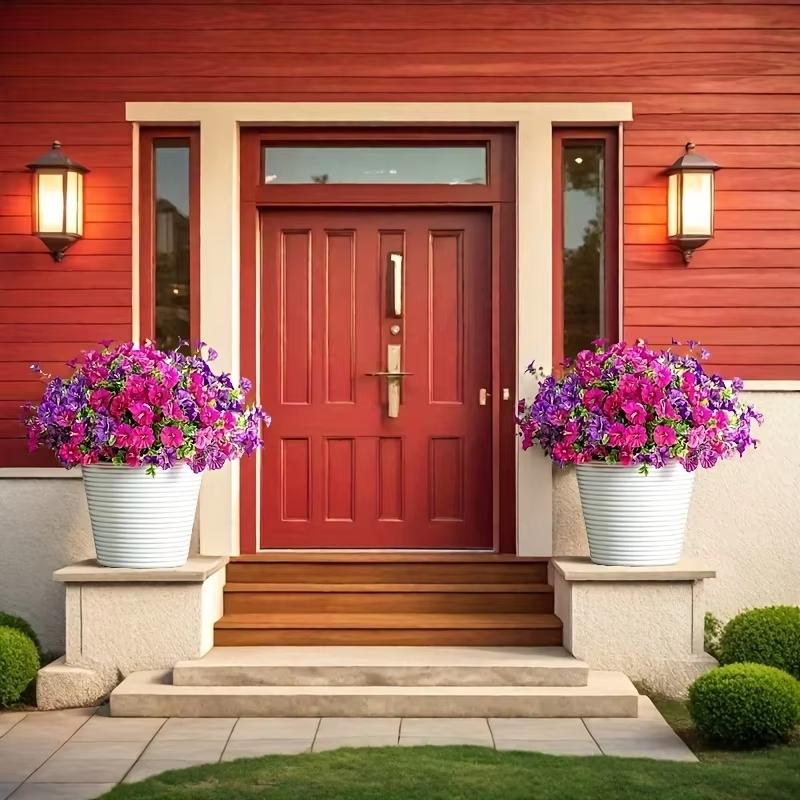 8pcs Artificial Flowers With Uv Protection Indoor And Outdoor Simulation Flowers Decoration Courtyards And Seasonal Celebrations