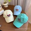 Hat Female Literary Love Embroidery Cap Korean Version Big Head Circumference Versatile Fashion Baseball Cap Retro Versatile Model