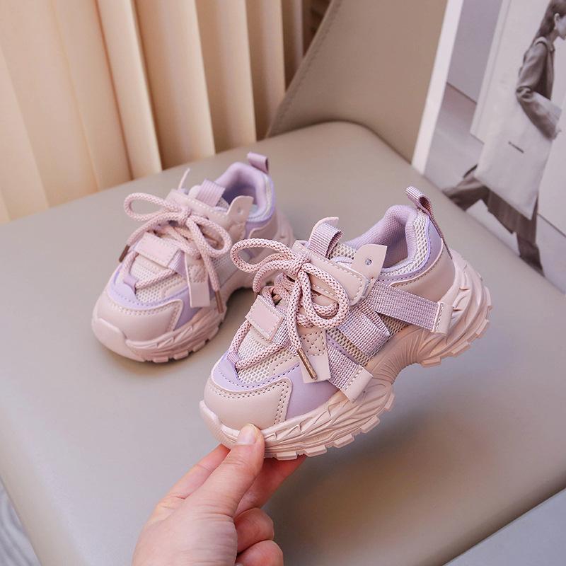 Children's sports shoes 2025 spring and autumn new boys' shoes girls' dad shoes baby soft-soled children's breathable mesh shoes