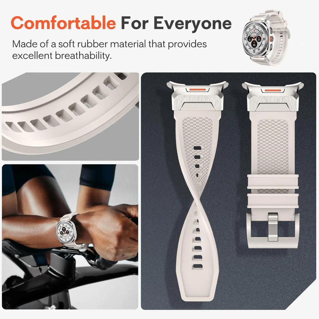 Inga glipor Mjukt gummiband För Samsung Galaxy Watch Ultra 47mm Öglarem För Galaxy Ultra 47MM Sportarmband Correa